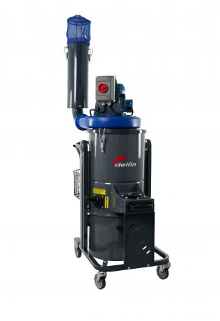 EV 420 industrial dust collector for recovery and filtration of light and fine suspended particles of light and fine suspended particles of dust. 
