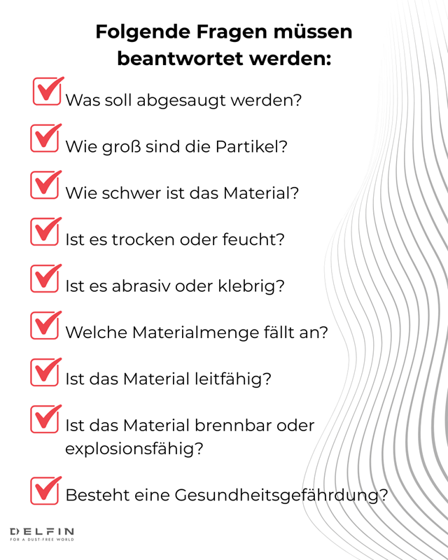 Checkliste, welche Fragen beantwortet werden müssen vor der Wahl des Saugers