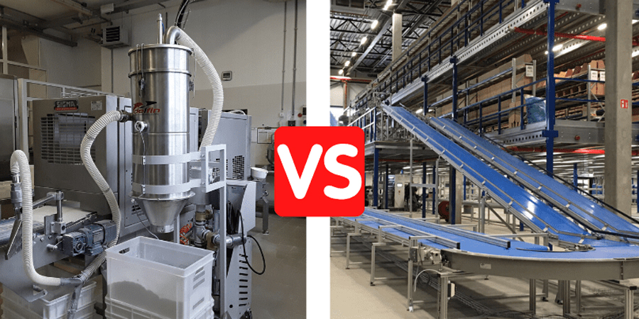 trasportatore pneumatico vs nastro trasportatore