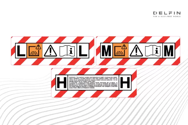 Labels der Staubklassen L M und H
