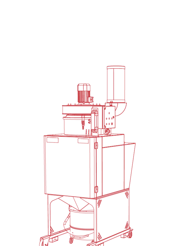 Tracciato Depolveratori industriali carrellati per impianti di aspirazione CUBE20ACD