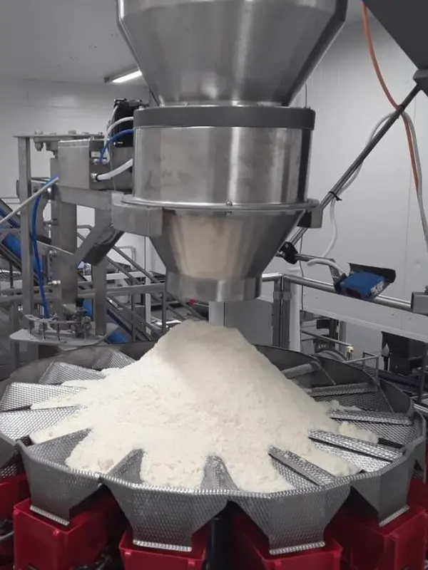 Trasporto pneumatico per formaggio grattugiato - macchinario